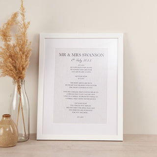 Cotton Anniversary Lyrics/Vows Print