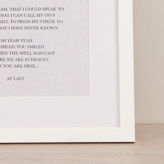 Cotton Anniversary Lyrics/Vows Print