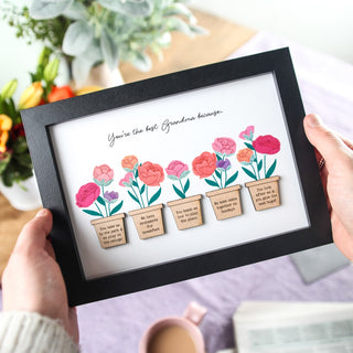 Pink Peonies Reasons I love you A5 Frame