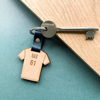 Wooden Football Shirt Keyring