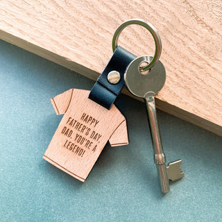 Wooden Football Shirt Keyring