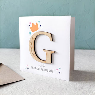 Large Initial New Baby Card