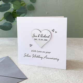 Silver Anniversary Heart Card