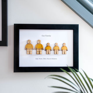 A5 Wooden Character Family Print