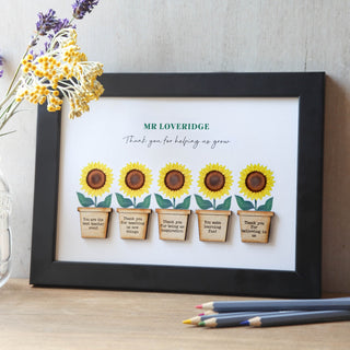 Sunflower Flower Pots Thank You Print