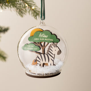 Safari Animal First Christmas Baby Details Bauble