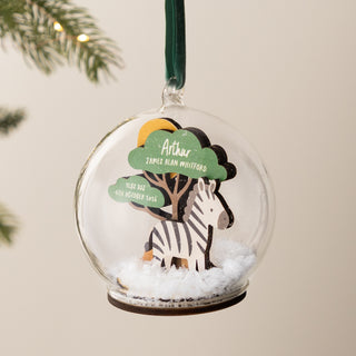 Safari Animal First Christmas Baby Details Bauble