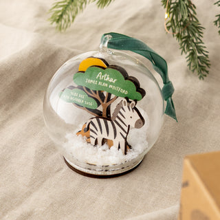 Safari Animal First Christmas Baby Details Bauble