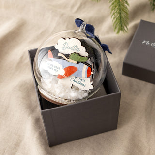 Flying Crocodile Personalised First Christmas Bauble