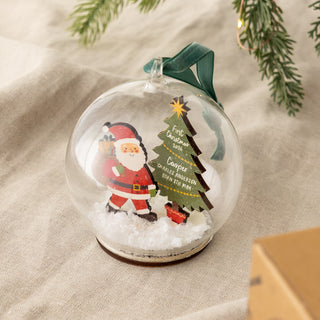 Personalised Father Christmas Baby Details Bauble