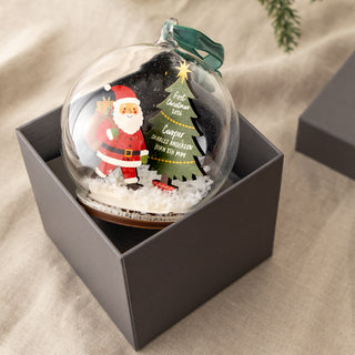 Personalised Father Christmas Baby Details Bauble