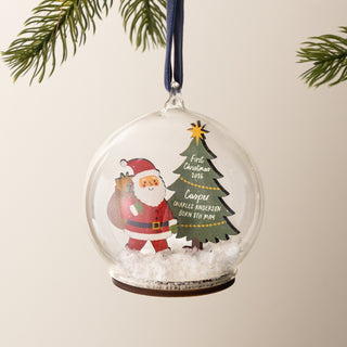 Personalised Father Christmas Baby Details Bauble