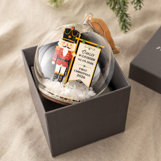 Nutcracker Personalised First Christmas Bauble