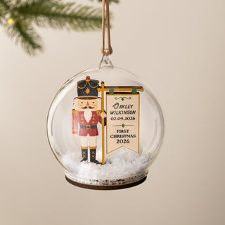 Nutcracker Personalised First Christmas Bauble