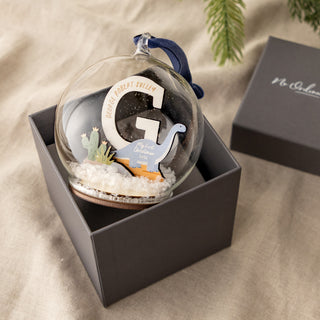 Dinosaur Initial First Christmas Bauble