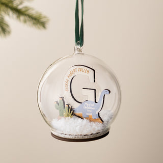 Dinosaur Initial First Christmas Bauble