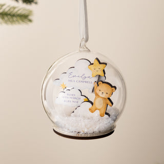 Teddy Bear First Christmas Baby Details Bauble