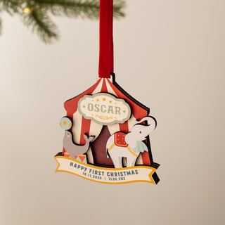 Circus Animals First Christmas Hanging Decoration