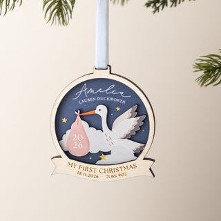 Stork Special Delivery First Christmas Hanging Decoration
