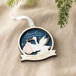 Stork Special Delivery First Christmas Hanging Decoration