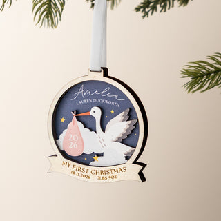 Stork Special Delivery First Christmas Hanging Decoration