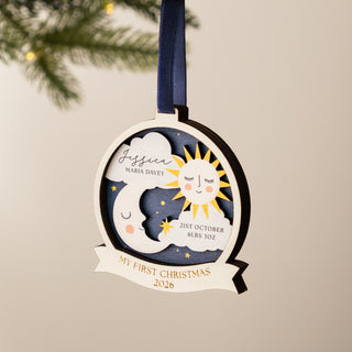 Sun & Moon First Christmas Hanging Decoration