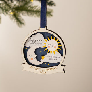 Sun & Moon First Christmas Hanging Decoration