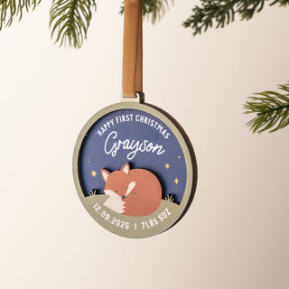 Woodland Fox First Christmas Hanging Decoration