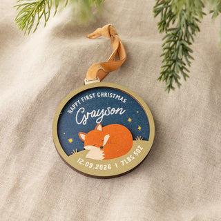 Woodland Fox First Christmas Hanging Decoration