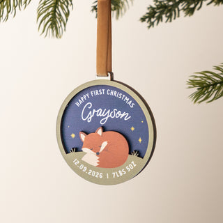 Woodland Fox First Christmas Hanging Decoration