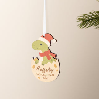 Festive Dinosaur First Christmas Decoration