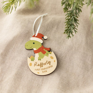 Festive Dinosaur First Christmas Decoration