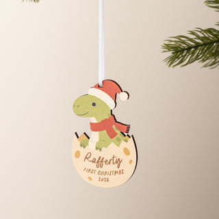 Festive Dinosaur First Christmas Decoration
