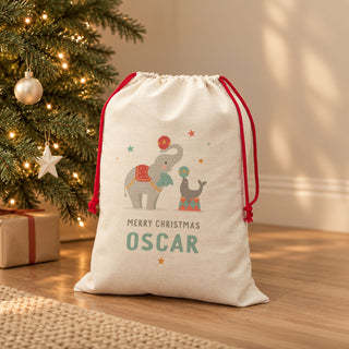 Circus Animals Personalised Children's Christmas Sack