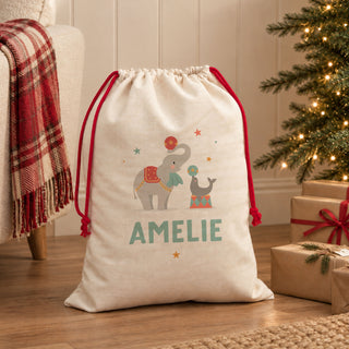 Circus Animals Personalised Children's Christmas Sack