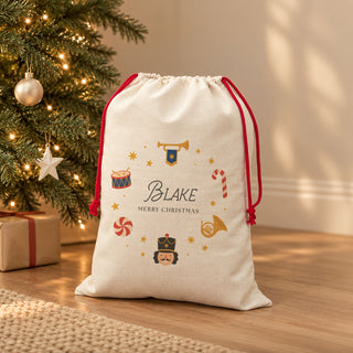 Nutcracker Personalised Christmas Sack
