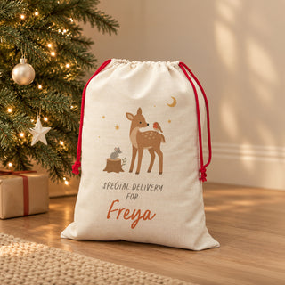 Woodland Animals Personalised Christmas Sack