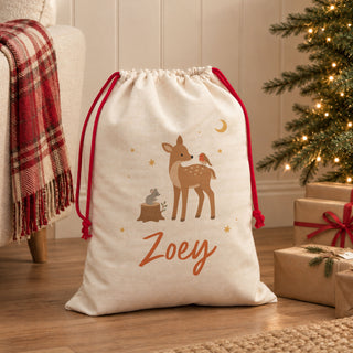 Woodland Animals Personalised Christmas Sack
