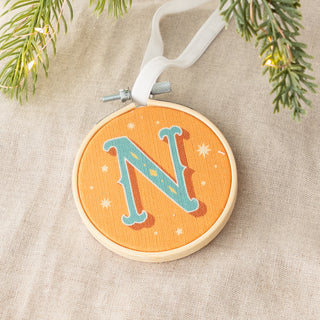 Colourful Monogram Mini Hoop Christmas Tree Decoration