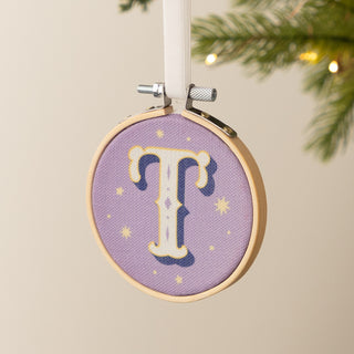 Colourful Monogram Mini Hoop Christmas Tree Decoration