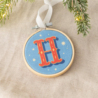 Colourful Monogram Mini Hoop Christmas Tree Decoration