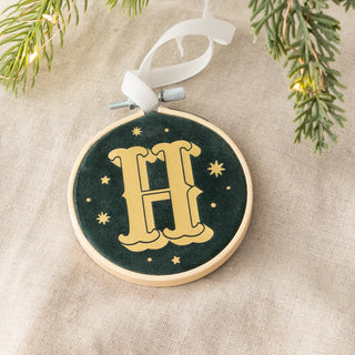 Bold Monogram Mini Velvet Hoop Decoration