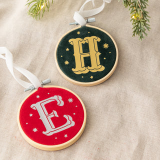 Bold Monogram Mini Velvet Hoop Decoration