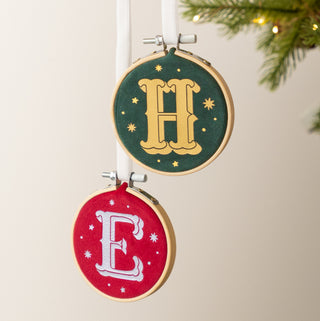 Bold Monogram Mini Velvet Hoop Decoration