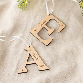 Wooden Family Initials Christmas Decoration Set