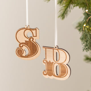 Wooden Circus Style Initials Christmas Decoration Set