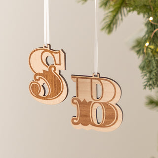 Wooden Circus Style Initials Christmas Decoration Set
