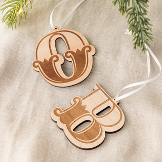 Wooden Circus Style Initials Christmas Decoration Set