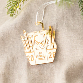 Acrylic Ski Cable Car Family Christmas Decoration