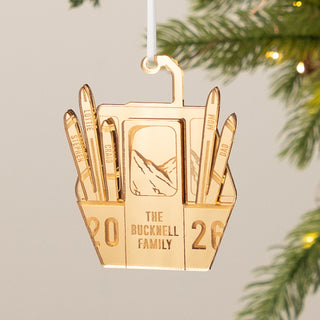 Acrylic Ski Cable Car Family Christmas Decoration